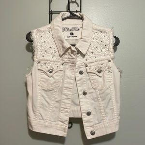 White Miss Me vest in size small
